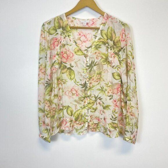 J. Jill Floral Cottage Core Button Down Blouse - Picture 9 of 13
